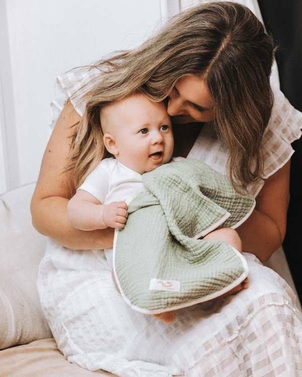 Little Fishies Gauze Burping Cloth Bundle – 3 Pack – Sage / Grey / Navy