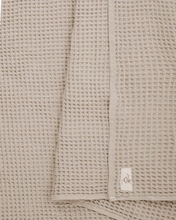 Little Fishies Waffle Blanket – Warm Taupe