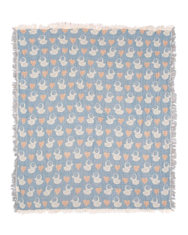 Ducky Gauze Receiving Blanket Single with Pouch