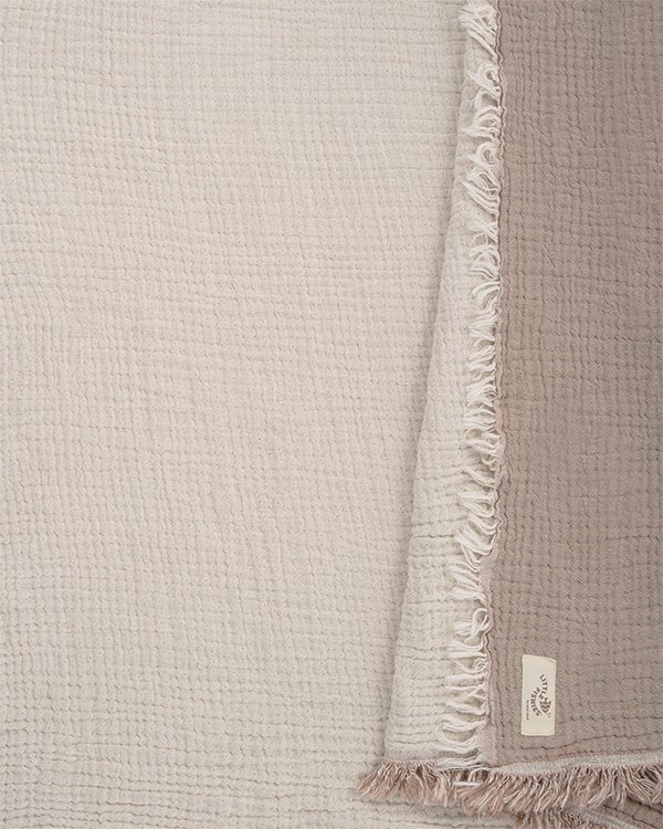 Little Fishies Gauze Receiving Blanket Set – 3 Pack – Natural / Beige / Warm Taupe