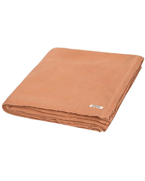 Micro Waffle Shower Curtain Beige