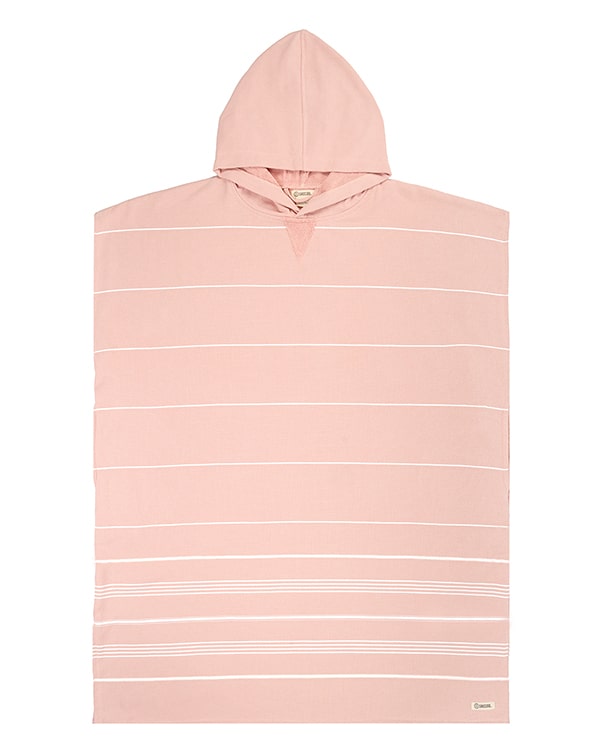 Classic Stripe Hooded Poncho – Celadon Green