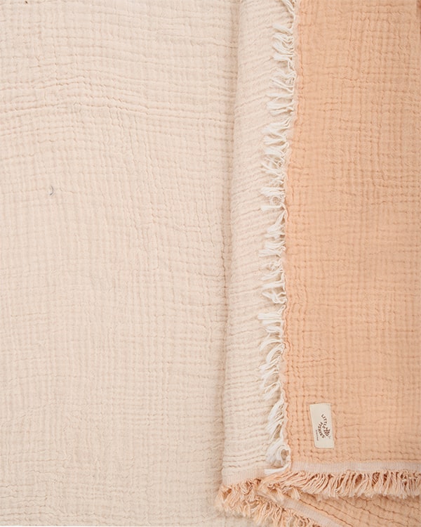 Little Fishies Gauze Receiving Blanket Set – 3 Pack – Seafoam / Peach Fuzz / Natural