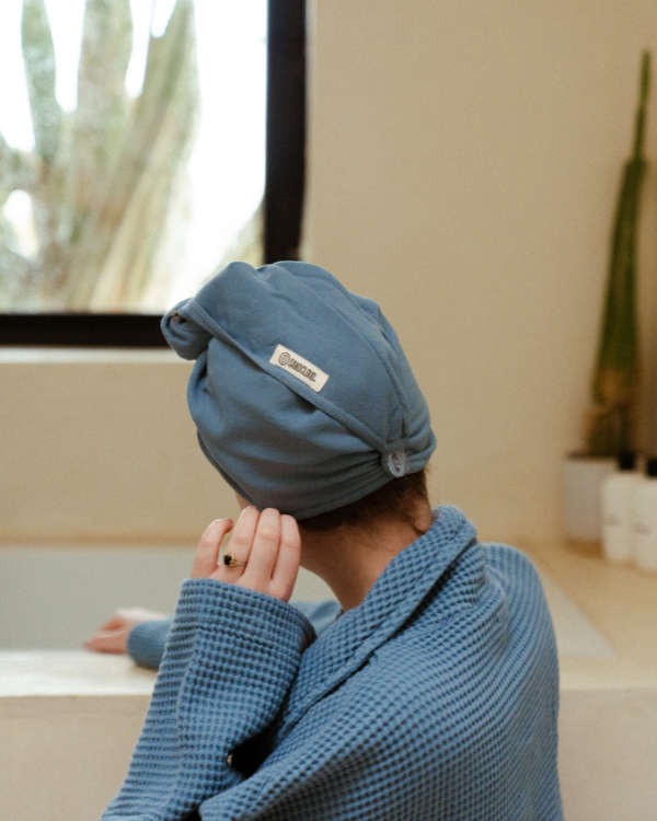 Terra Hair Towel – Slate Blue