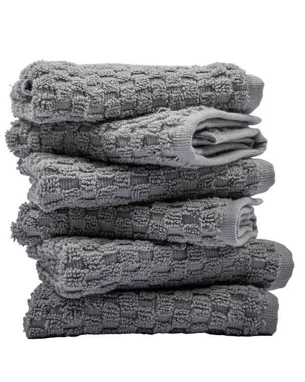 Atom Washcloth Bath Bundle- 6 Pack – Grey