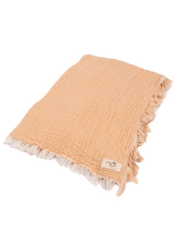 Little Fishies Gauze Receiving Blanket – Peach Fuzz