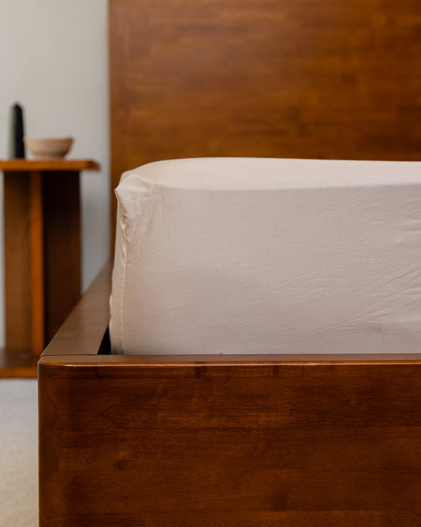 Luxe Sateen Fitted Sheet Steel Grey