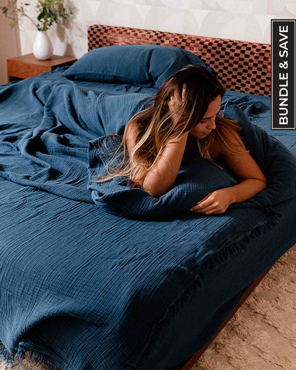Dark Denim Bedding Set – Queen