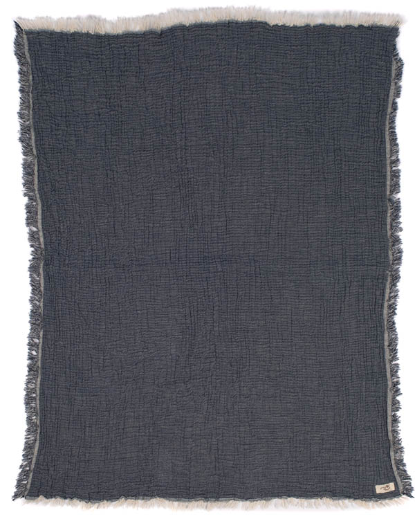 Little Fishies Gauze Receiving Blanket – Navy