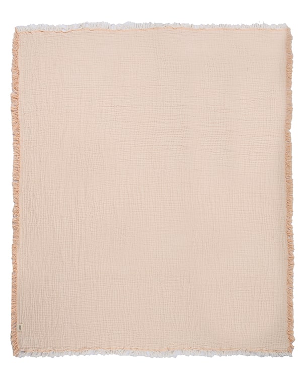 Little Fishies Gauze Receiving Blanket Set – 3 Pack – Seafoam / Peach Fuzz / Natural