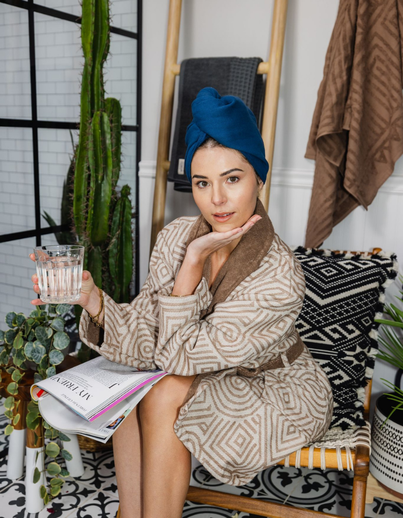 Terra Hair Towel – Navy