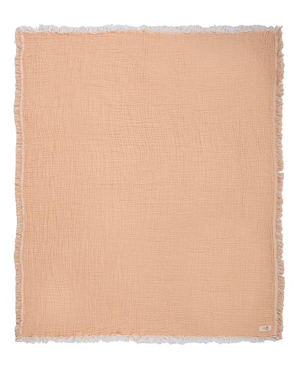 Little Fishies Gauze Receiving Blanket Set – 3 Pack – Seafoam / Peach Fuzz / Natural