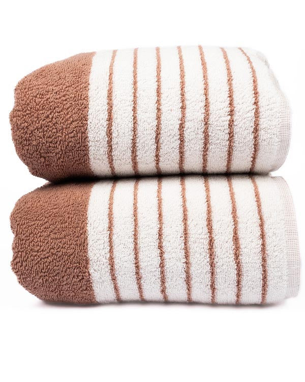 Micro Stripe Bath Bundle – 2 Pack – Warm Taupe