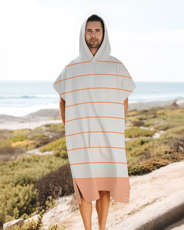 Colorblock Stripe Hooded Poncho – Mint