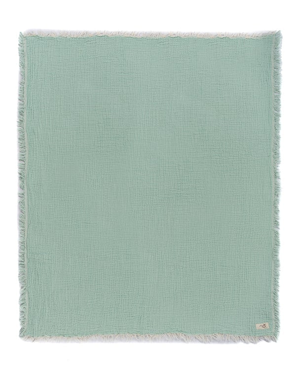 Little Fishies Gauze Receiving Blanket Set – 3 Pack – Seafoam / Peach Fuzz / Natural