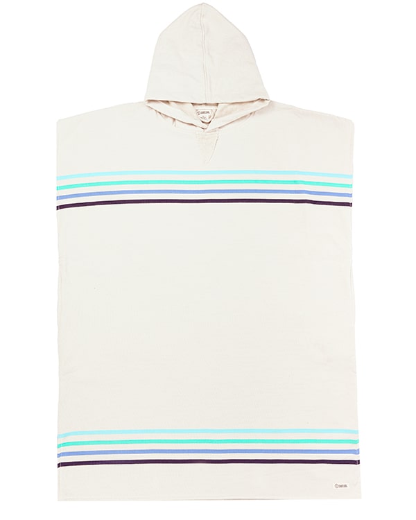 Classic Stripe Hooded Poncho – Celadon Green