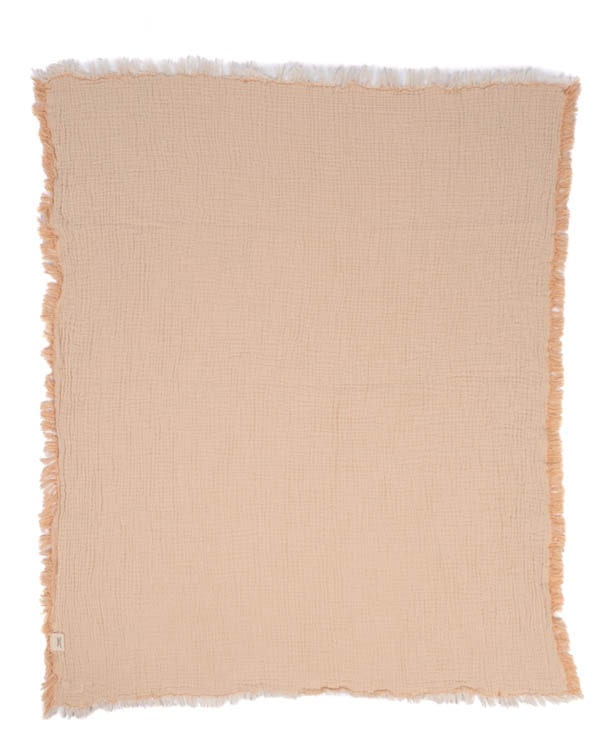 Little Fishies Gauze Receiving Blanket – Peach Fuzz