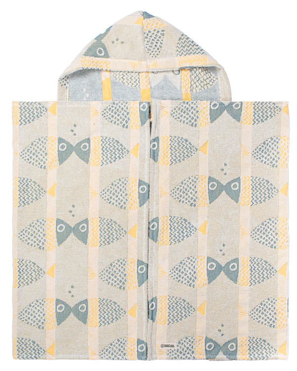 Checker Turtle Hooded Kids Bath Towel