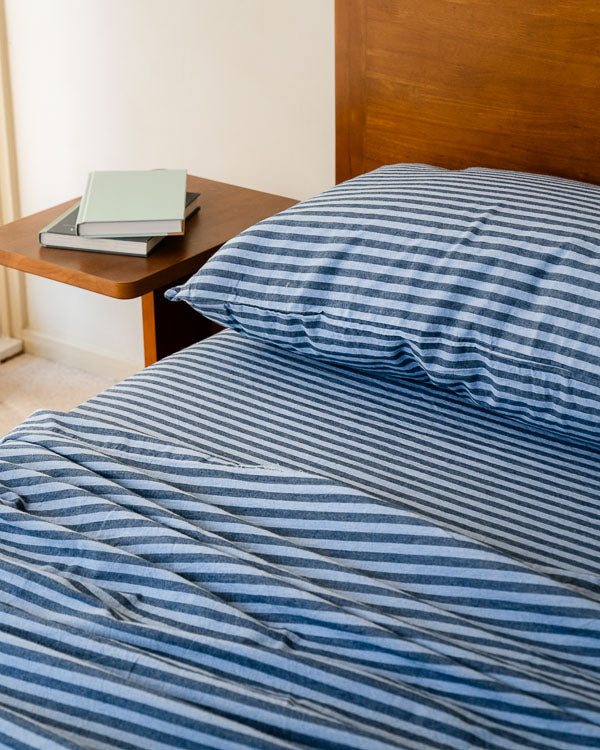 Classic Micro Twill Stripe Melange Pillowcase Set Indigo