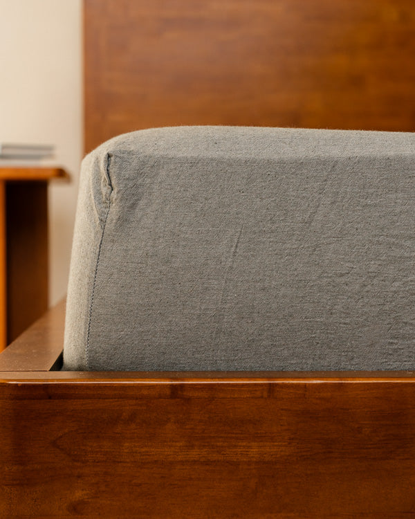 Classic Micro Twill Solid Melange Fitted Sheet Moss
