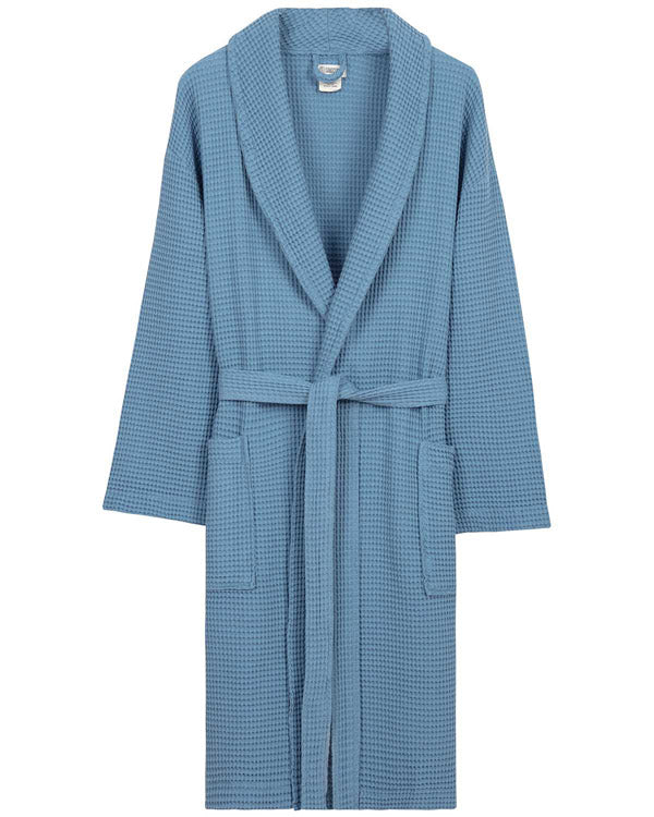 Micro Waffle Robe – Slate Blue