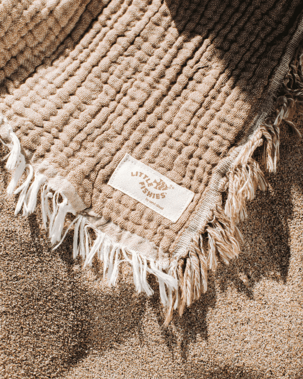 Little Fishies Gauze Receiving Blanket Set – 3 Pack – Natural / Beige / Warm Taupe