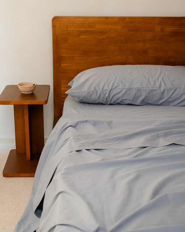 Signature Percale Solid Flat Top Sheet Grey