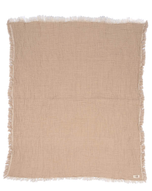 Little Fishies Gauze Receiving Blanket – Beige