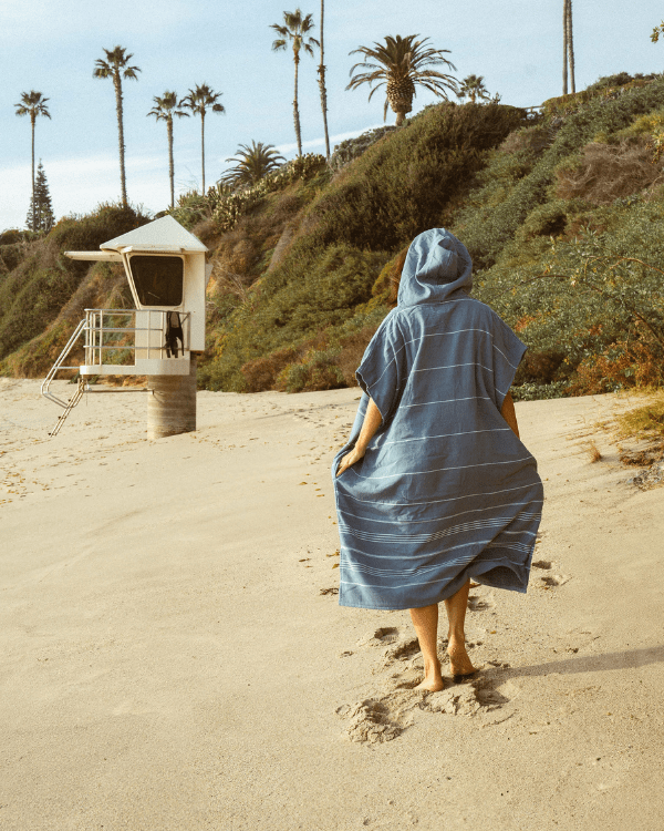 Border Classic Stripe Poncho Natural