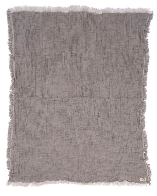 Little Fishies Gauze Receiving Blanket – Grey