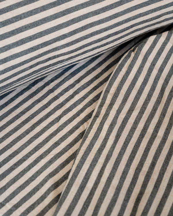 Classic Micro Twill Stripe Melange Fitted Sheet Steel Grey