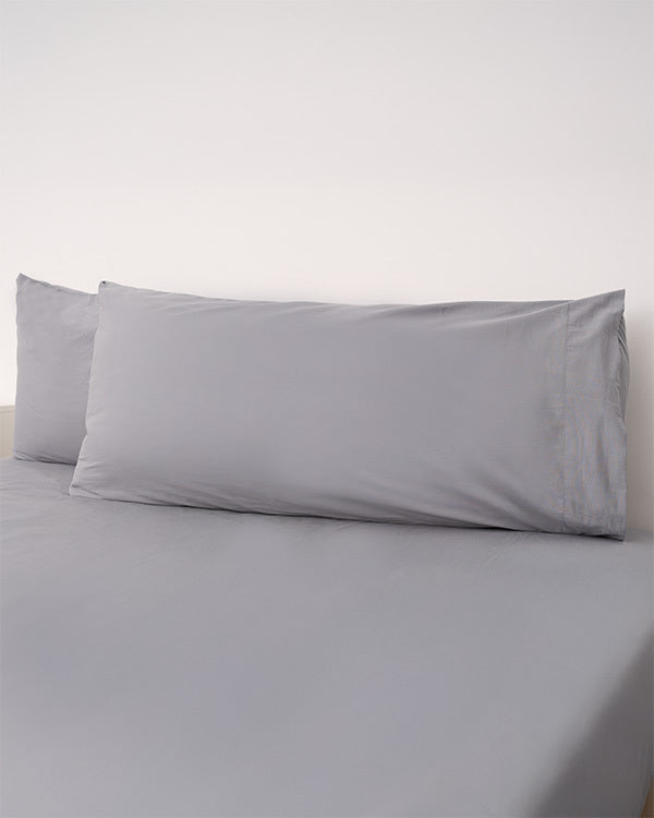 Signature Percale Solid Pillowcase Set Grey