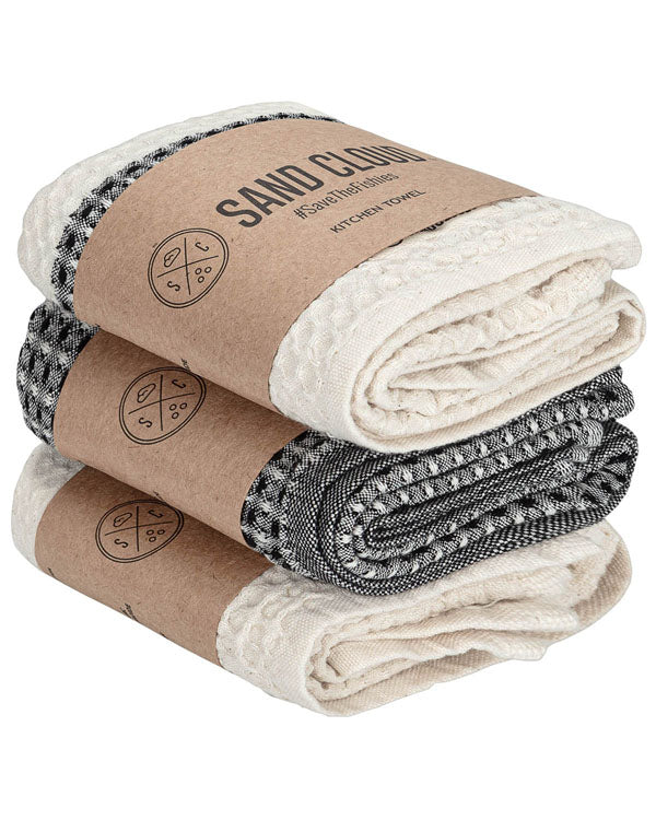 Cicely Waffle Kitchen Towel Bundle – Assorted 3 Pack
