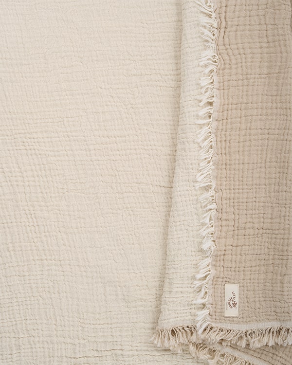 Little Fishies Gauze Receiving Blanket Set – 3 Pack – Natural / Beige / Warm Taupe