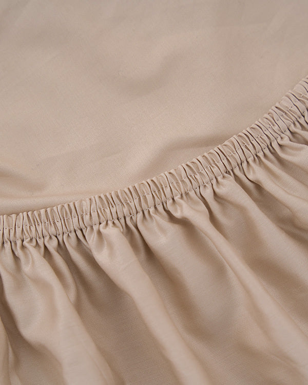 Signature Percale Solid Fitted Sheet Beige