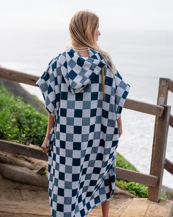 Checker Hooded Poncho