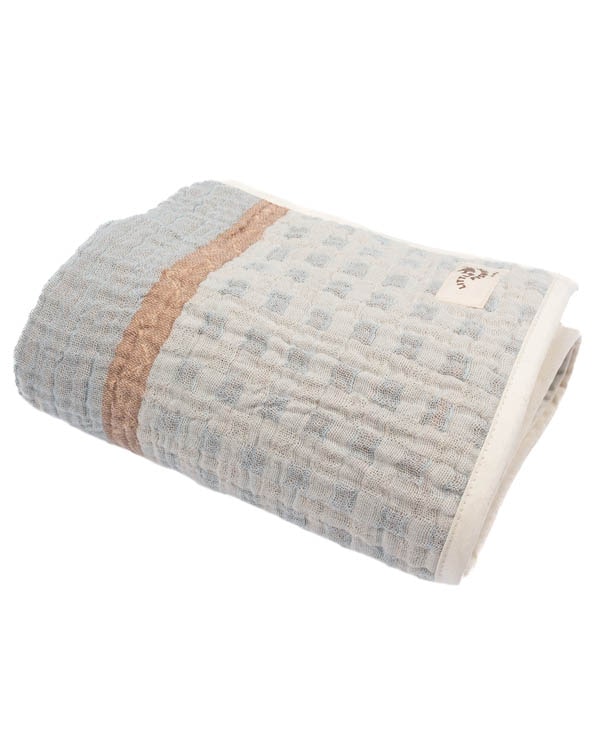 Choo-Choo Train Gauze Hooded Blanket Single