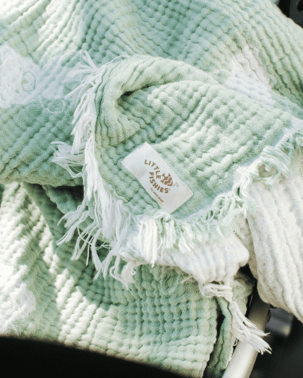 Teddy Gauze Receiving Blanket with Pouch