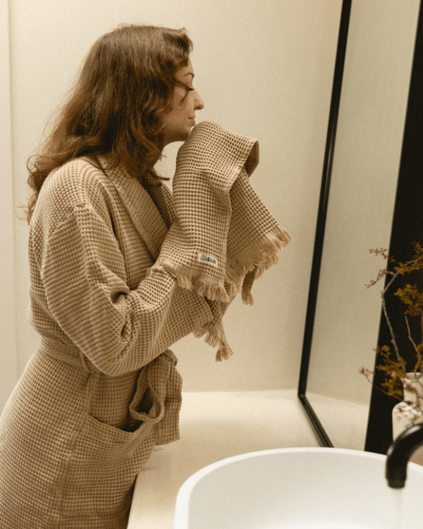 Micro Waffle Hand Bath Bundle – 2 Pack – Sand