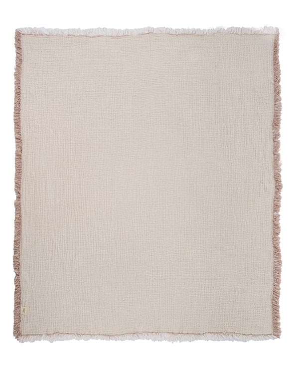 Little Fishies Gauze Receiving Blanket Set – 3 Pack – Natural / Beige / Warm Taupe