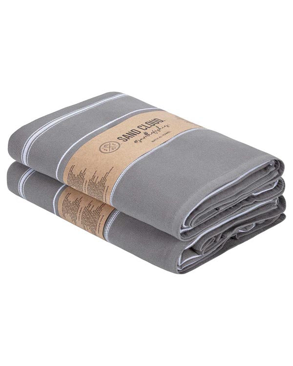 Classic Fringeless XL Bath Bundle – Grey – 2 Pack