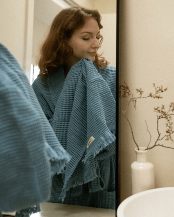 Micro Waffle XL Bath Bundle – Slate Blue