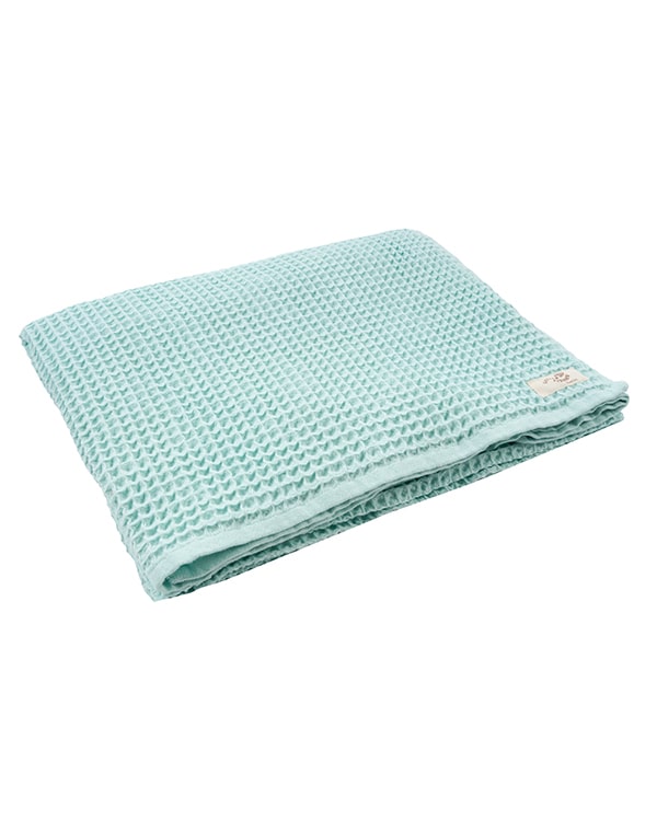 Little Fishies Waffle Blanket – Seafoam