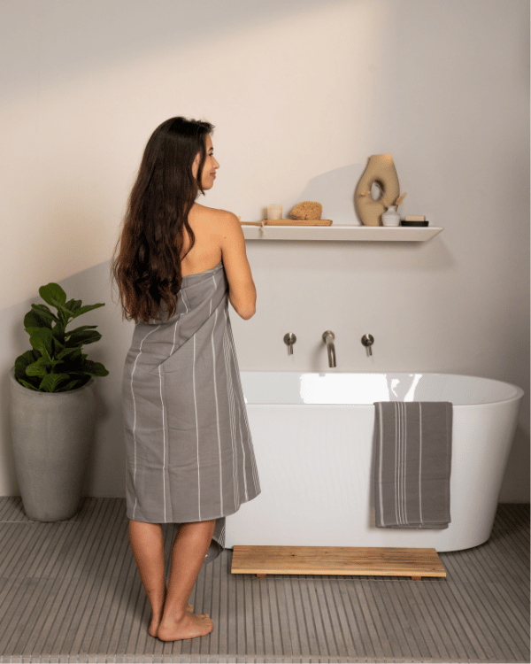 Classic Fringeless XL Bath Bundle – Grey – 2 Pack