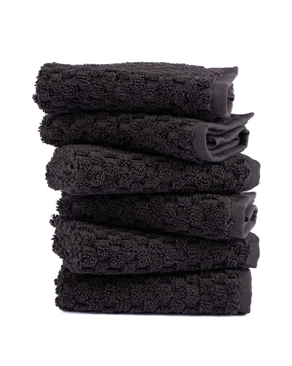 Atom Washcloth Bath Bundle – Charcoal – 6 Pack