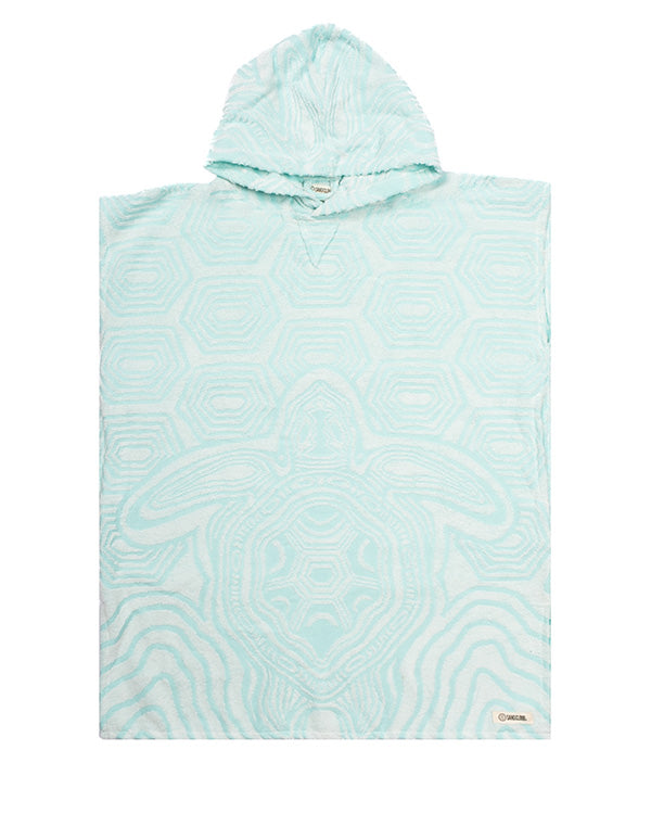 Colorblock Stripe Hooded Poncho Youth – Blue