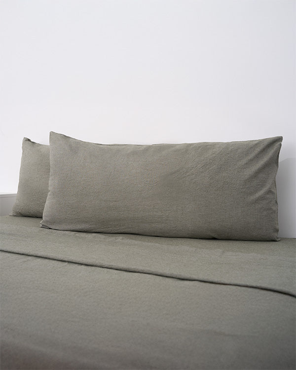 Classic Micro Twill Solid Melange Pillowcase Set Moss