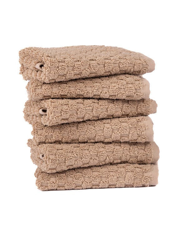 Atom Washcloth Bath Bundle – Sand – 6 Pack