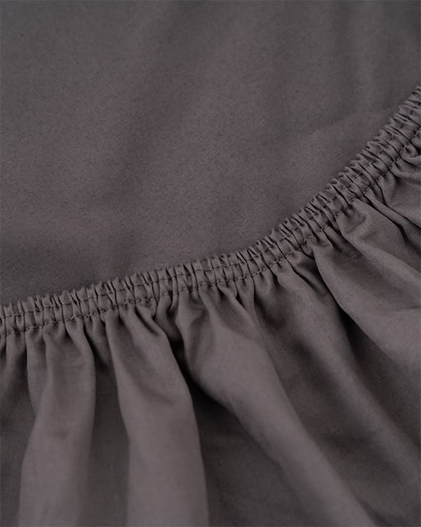 Luxe Sateen Fitted Sheet Steel Grey