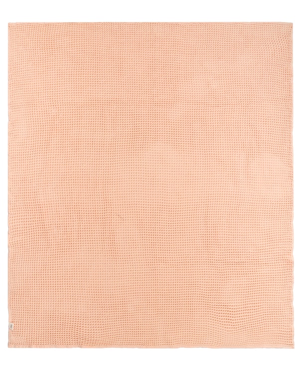 Little Fishies Waffle Blanket – Peach Fuzz